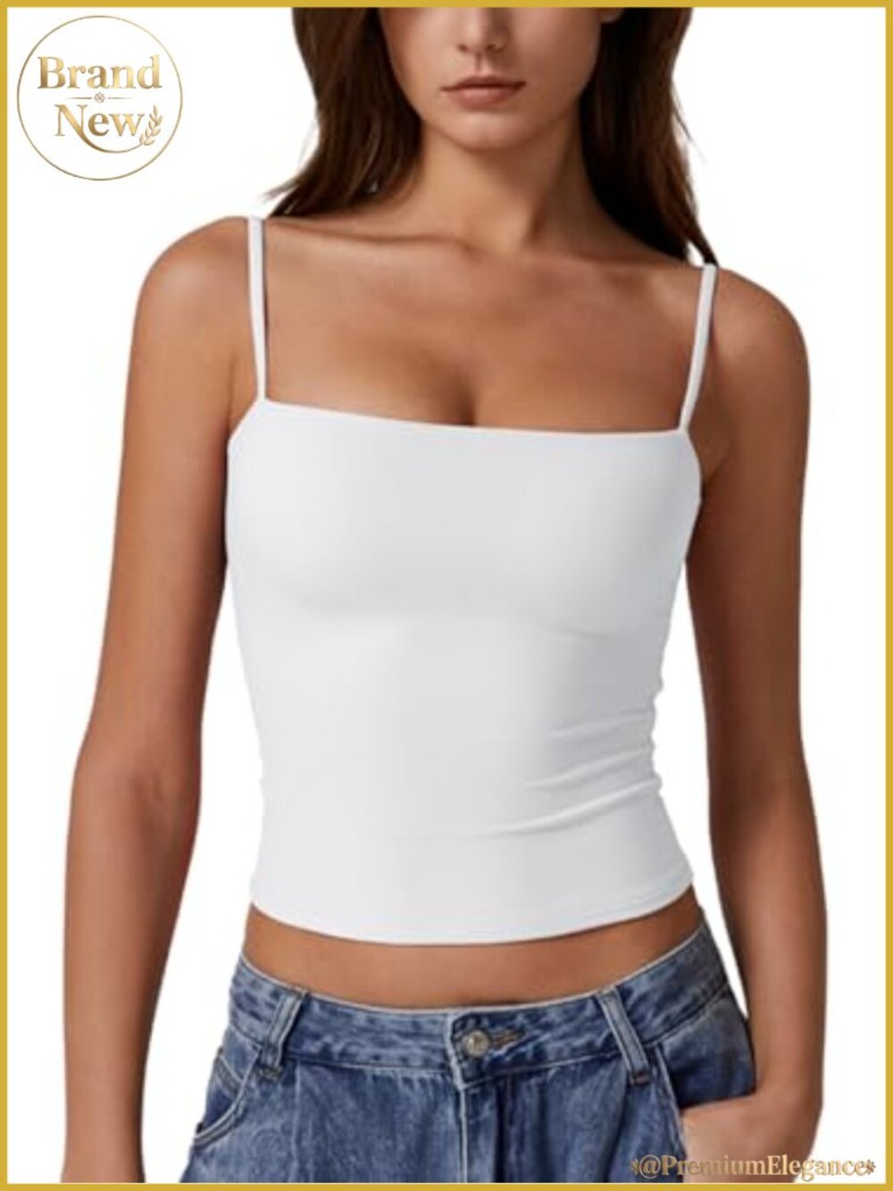 Women's Double Lined Tank Top Adjustable Spaghetti Straps Sleeveless Camisole